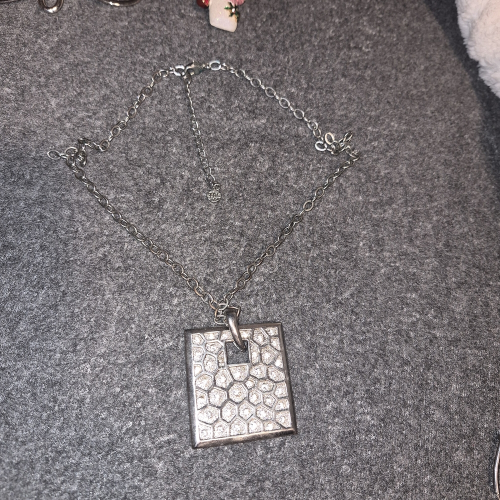 Silver Geometric Pendant Necklace